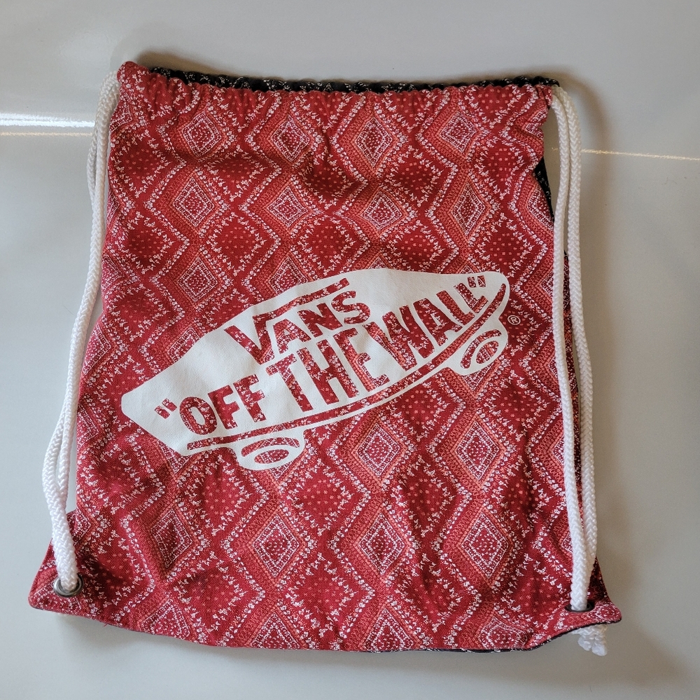 Vans Cotton Bandana Chili Pepper Knapsack Drawstring Backpack Bag
